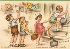 Germaine BOURET carte postale DESSIN  enfants /collection'Les authentiques et im