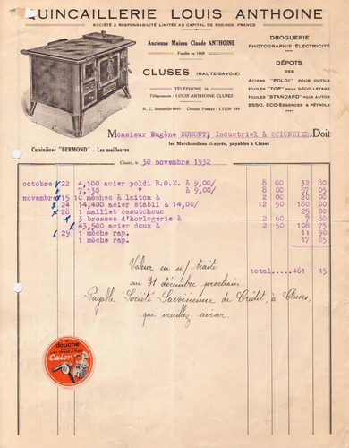 Cluses facture quincaillerie - cluses,