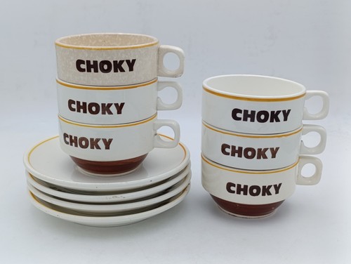 Lot tasses 4 soucoupes - 6,