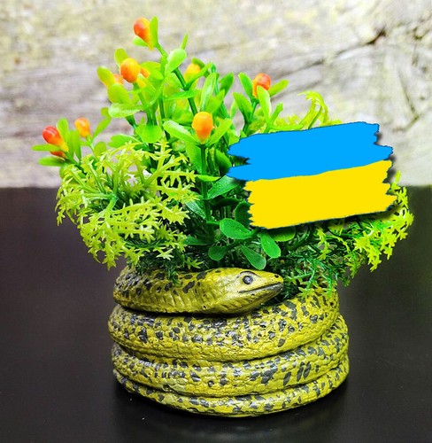 Pot fleurs vert serpent - pot, de