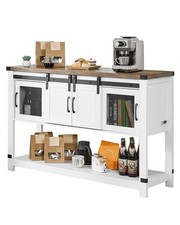 VEVOR Meuble de bar à café 120 x 39,8 x 83 cm à 4 niveaux avec portes de grange