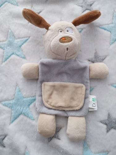 Peluche doudou chien - doudou, bleu