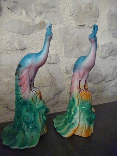 Statue couple paon en - couple,