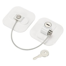 Verrous Porte Adhésif Serrure 180mm Long Corde 70x70mm pour Cuisine Blanc