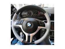 Couvre Volant BMW E46 En Véritable Cuir Noir Et Gris
