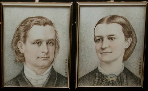 Signed pair portrait - signed, of