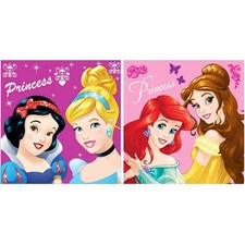 DISNEY lot 2 serviettes invités essuie mains carrée PRINCESSES  30 x 30 cm 
