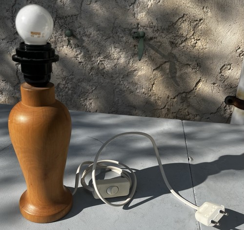 Lampe bois tourné - , vintage