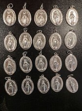 Rare Lot 20 Médailles Religieuses Miraculeuses St Marie Lourdes French Antique