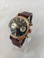 BELLE MONTRE CHRONOGRAPHE HOMME   " EDMA SUISSE"   PLAQUE OR  VERS  1950