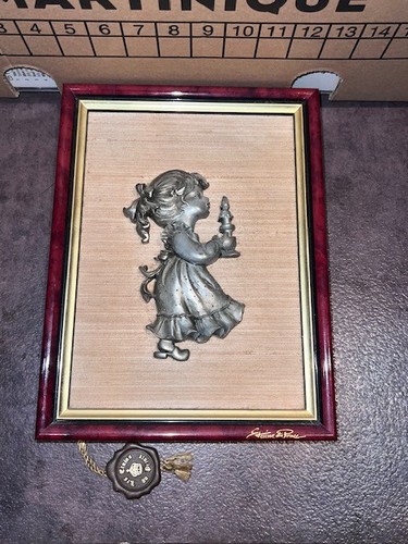 Cadre bois figurine - en, etain