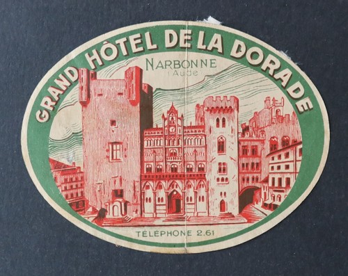 Ancienne étiquette hotel - étiquette, de