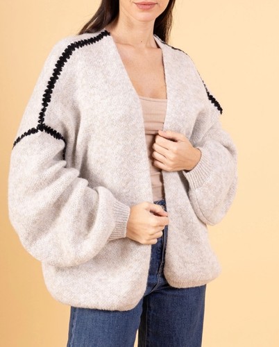 Gilet femme oversize beige