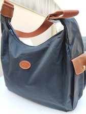 Sac à main/besace ou cabas femme Longchamp en très bon état nylon noir et cuir