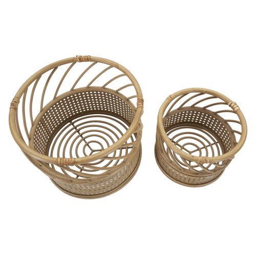 Lot cache pots - cache-pots, rotin