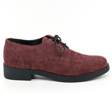 Chaussures femme à lacets derby cuir bordeaux