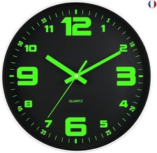 DIYZON Horloge Murale Lumineuse, Silencieuse sans Tic-Tac 30 CM Fonctionne à 