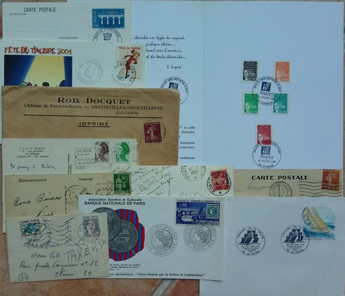 Lot enveloppes cartes - de,