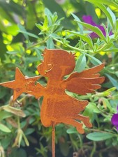 Bouchon de pot aspect rouille noble ange avec étoile décoration Noël Avent fi...