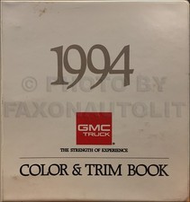1994 GMC Couleur Et Tapisserie Dealer Album Peinture Couleurs Tissu Nuancier