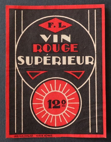 Ancienne étiquette vin - , rouge