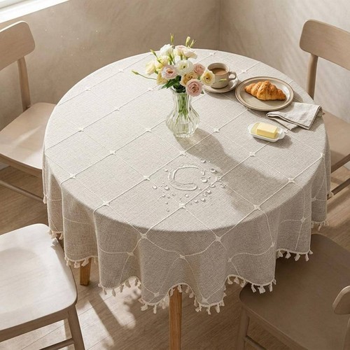 Nappe jacquard ronde - jacquard,