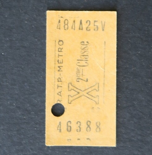 Ancien ticket métro 1960 - métro,