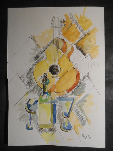Nature morte guitare etude - nature,