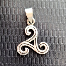 Pendentif Triskel Breton en argent massif 925/1000