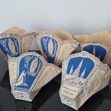 Lot 5 Lumignons Flambeaux Anciens Lourdes Maison Lasserre Catholic Lamp 1900