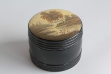 Boite à tabac ou à thé Russe papier mâché laqué peint (63925)