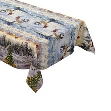 Nappe de Table en Toile Cirée 133A Noël Paysage D'Hiver 133A Carré Rond Oval