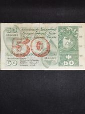 50 Francs Frank Suisse Swiss 1957 Billet Banque Bill Bank Note F895