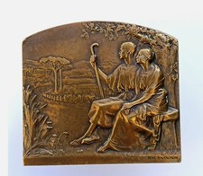 Plaque medaille bronze Art
