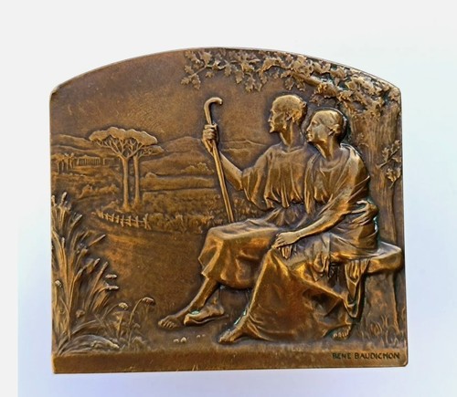 Plaque medaille bronze art - medaille,