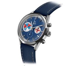 YEMA Yachtingraf Acier Chronographe Hybride Mécanique Quartz Bleu Montre Homme