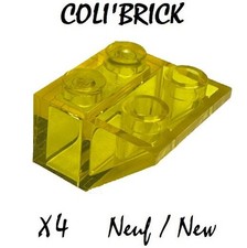 Lego 7261 - 4x Slope inverted 45 2x2 without Bottom Tube- Trans Yellow - NEUF