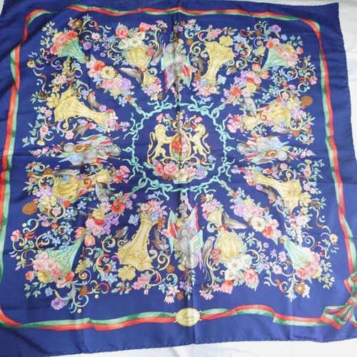 Gucci foulard floral bleu