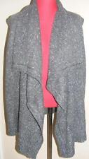 New DKNY fisherman knit dark gray sleeveless SWEATER shrug XL soft wool blend