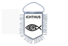 Mini bannière drapeau fanion fenêtre miroir voitures bannière poisson cristal jésus ichthys