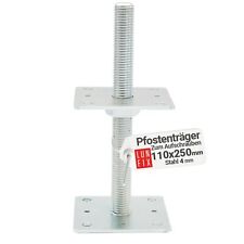 Support de poteau à visser 110 x 110 x 250 réglable ancre en béton galvanisé ...