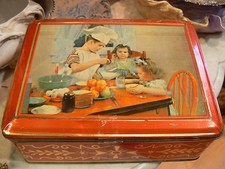 ancienne boite a biscuits en tole epoque 1950 gouter d' enfants
