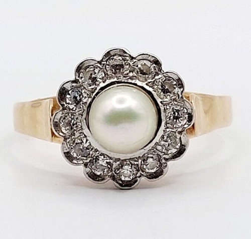 Bague marguerite art deco - , or