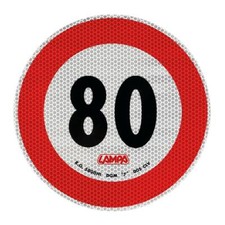 LAMPA Disque Limite Vitesse ? 80 Km Adhésif Rétro-réfléchissants Legal Classe 2