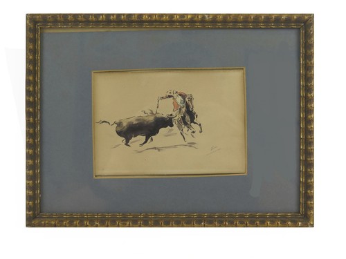 Tableau vintage corrida toro - tableau,
