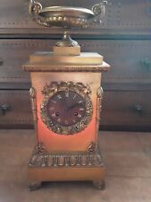 PENDULE EN BRONZE PATINE MOUVEMENT A FIL EPOQUE Fin 18 ème  Début 19 ème  SIECLE