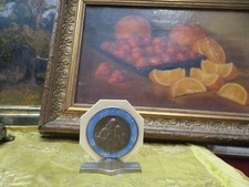 ancien ex voto medaille religieuse vers 1930 christ ruffony bronze et bakelite