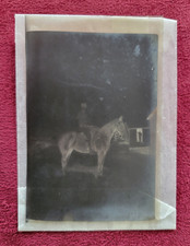 PHOTO MILITAIRE - NEGATIF - OFFICIER a CHEVAL 9,3 X 6CM