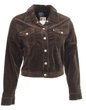 Veste forme jean panne de velours stretch femme marron court Vintage Big Star