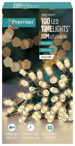 100 led blanc chaud batterie - chaud,